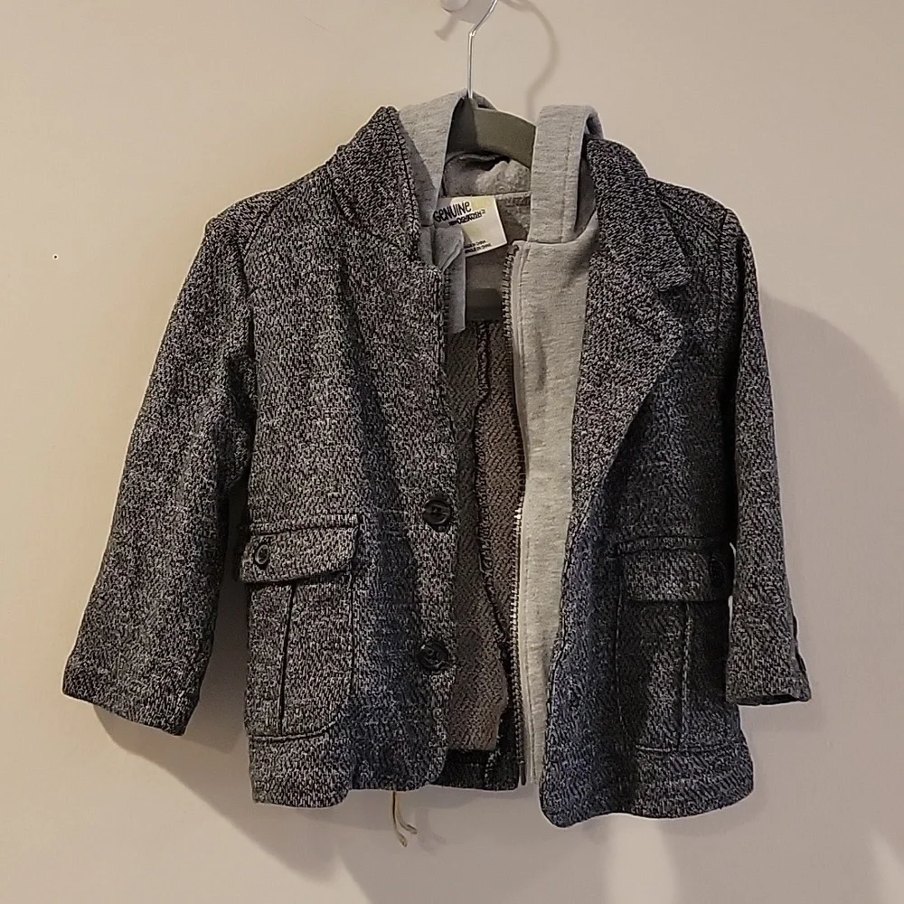 Oshkosh boys blazer jacket with hoodie jacket grey 18 months